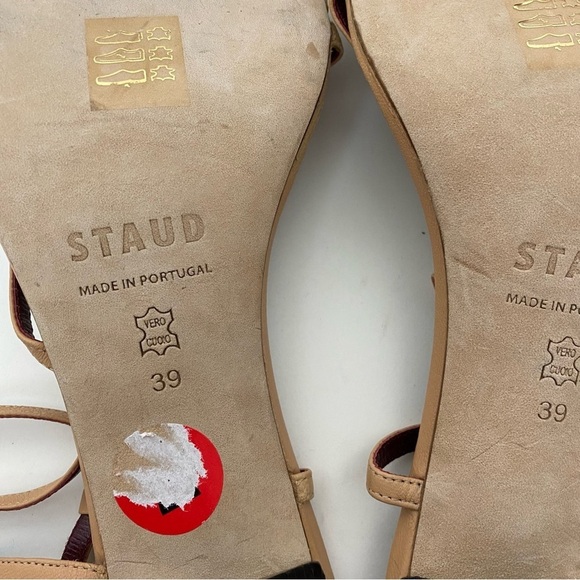 Staud Gita Leather Sandals Kitten Heels - Picture 9 of 9
